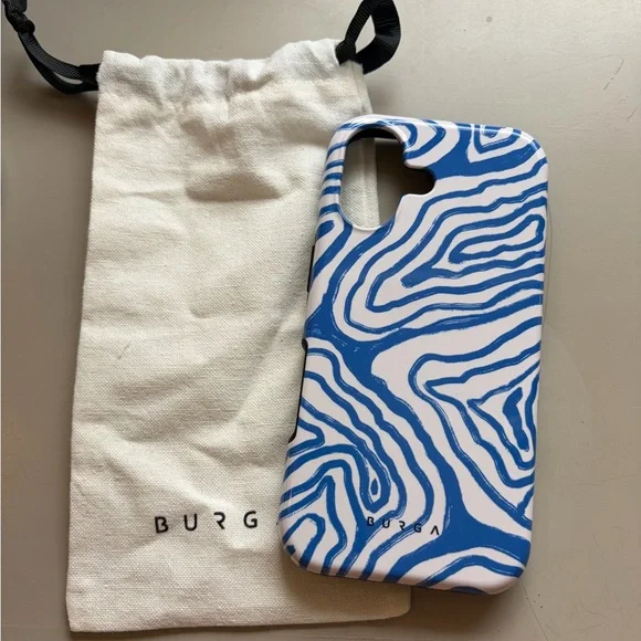 Blue and White Wave Burga iPhone 17 case - Picture 1 of 3